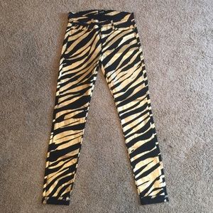 Hudson Nico midrise black & gold zebra pants